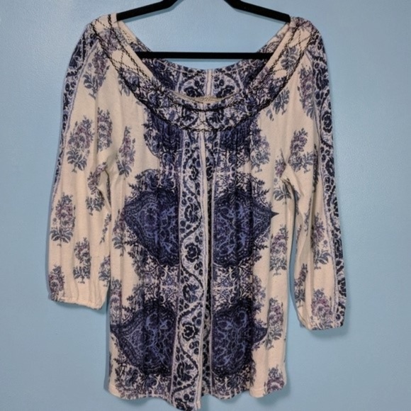 Lucky Brand Tops - Lucky Brand patterned flowy 3/4 sleeve top M